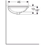 Lavabo bajo encimera Geberit serie VariForm elíptico: Toma de grifo=Sin, Rebosadero=Visible, Blanco
